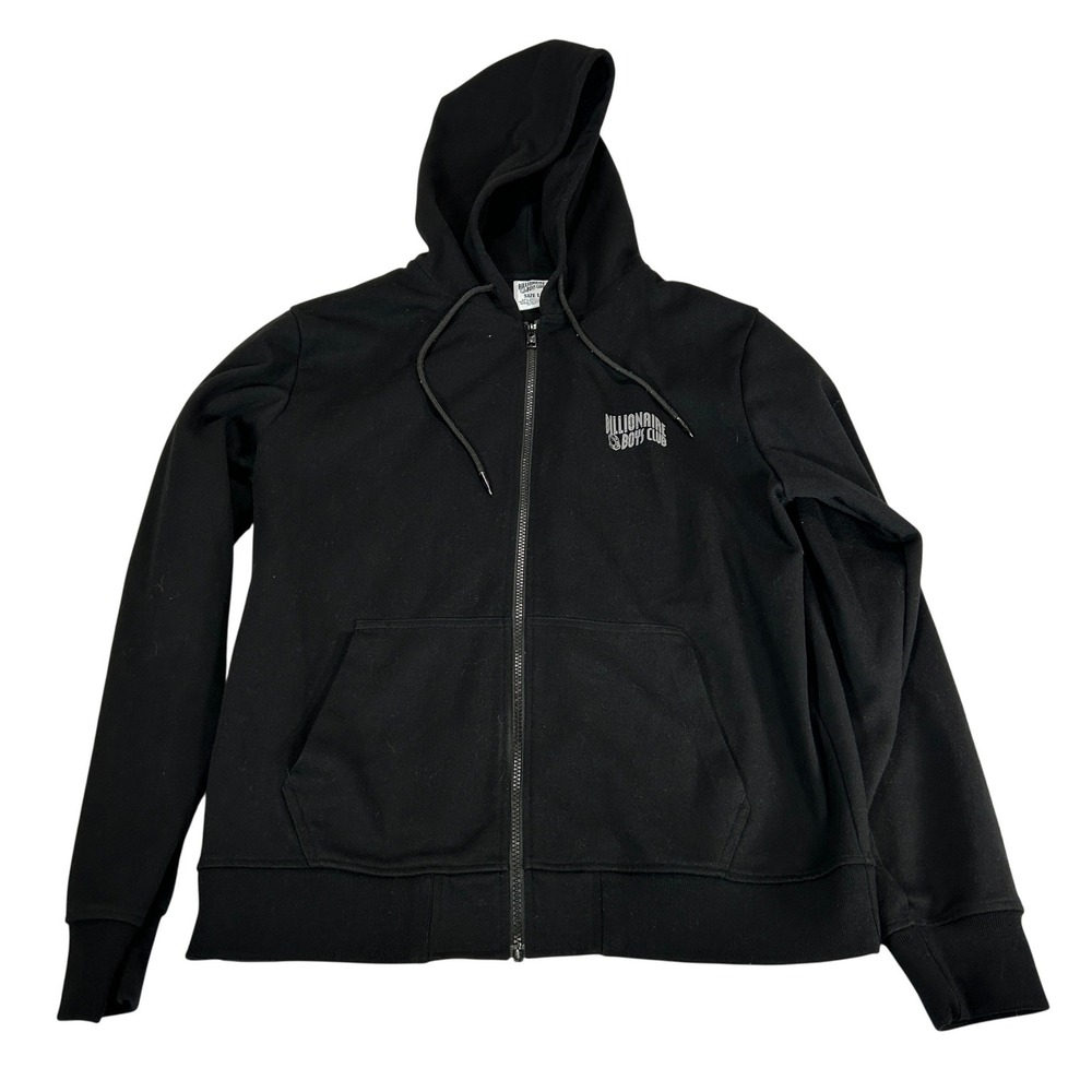 Billionaire Boys Club BBC Mens Black Arch Logo Full Zip Hoodie Sweatshirt Large
